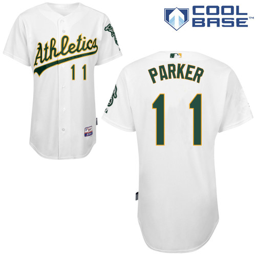 Jarrod Parker #11 MLB Jersey-Oakland Athletics Men's Authentic Home White Cool Base Baseball Jersey